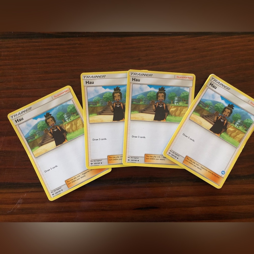 LIKE NEW Pokémon Hau SUPPORTER Cards